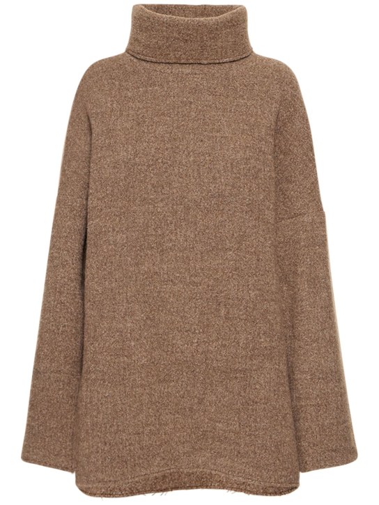 Gauchere: Oversized Sweater aus Wollmischung - Kamelhaarfarben - women_0 | Luisa Via Roma