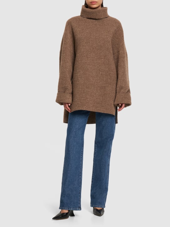 Gauchere: Oversized Sweater aus Wollmischung - Kamelhaarfarben - women_1 | Luisa Via Roma