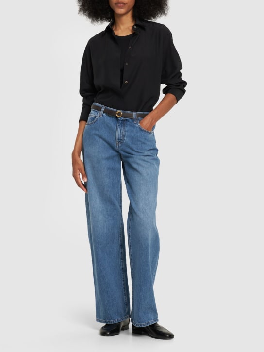 The Row: Eglitta wide cotton denim jeans - Mavi - women_1 | Luisa Via Roma