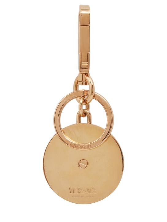 Versace: Anneau pour clés en métal avec logo - Or/Noir - men_1 | Luisa Via Roma