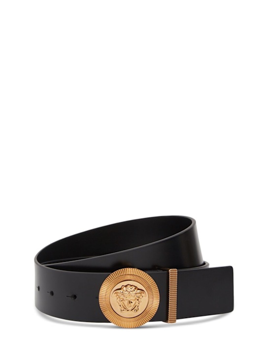 Versace: 4cm Medusa leather belt - men_0 | Luisa Via Roma