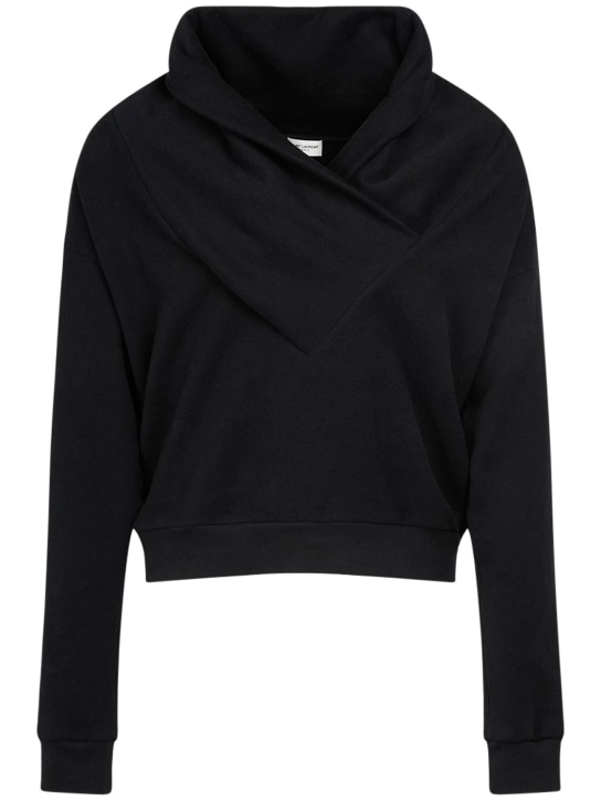 Saint Laurent: Cotton hoodie - Black - men_0 | Luisa Via Roma