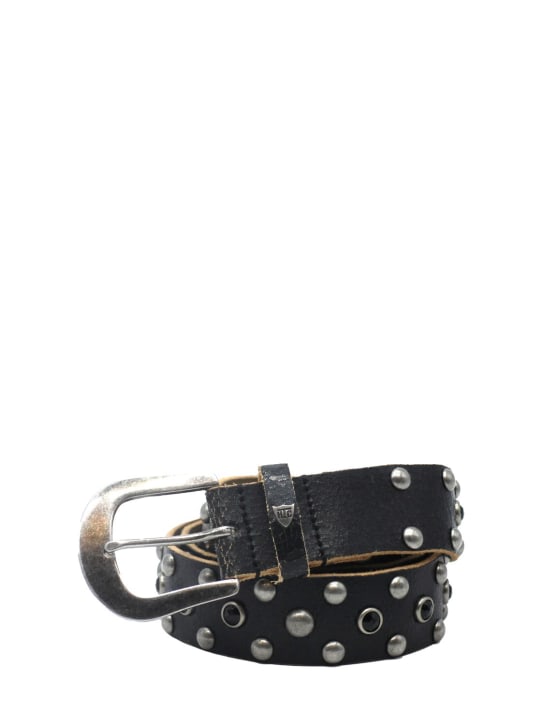 HTC Los Angeles: 3.5cm Studded leather belt - men_0 | Luisa Via Roma
