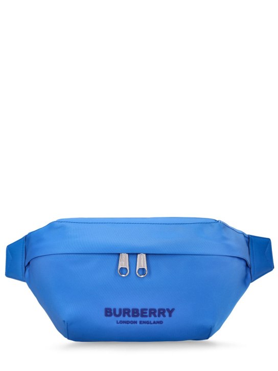 Burberry: Marsupio in nylon - Blu Acceso - men_0 | Luisa Via Roma