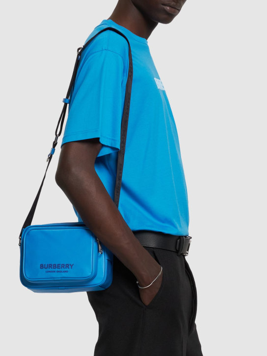 Burberry: Paddy nylon camera bag - Bright Blue - men_1 | Luisa Via Roma