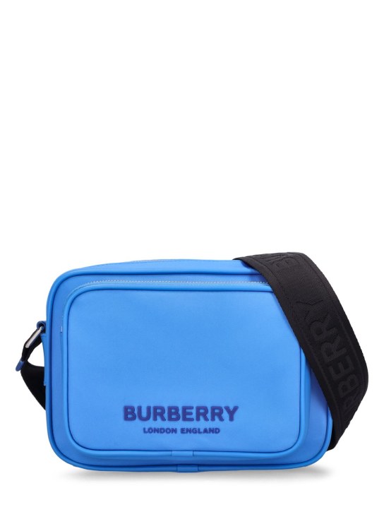 Burberry: Sac en nylon Paddy - Bleu Brillant - men_0 | Luisa Via Roma