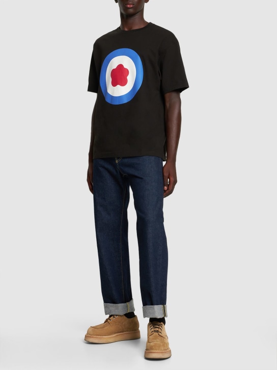 Kenzo Paris: T-shirt oversize en coton imprimé Target - Noir - men_1 | Luisa Via Roma