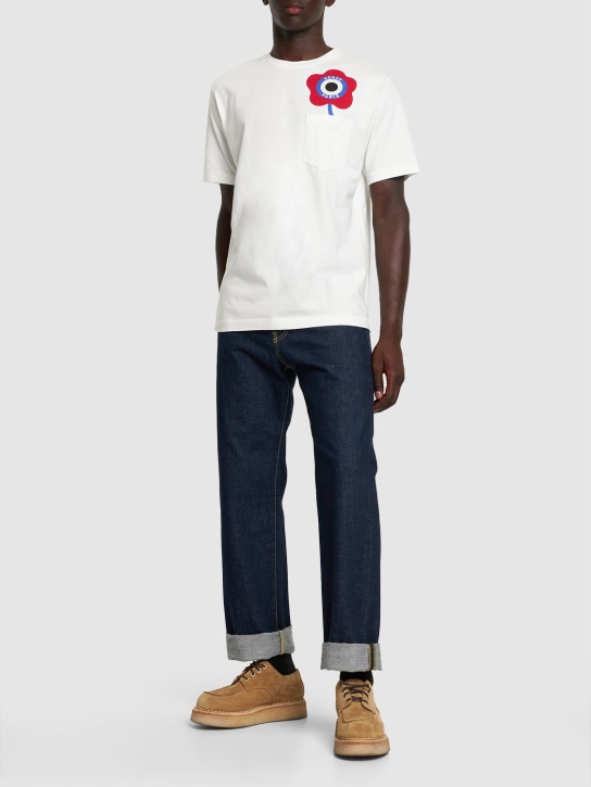 Kenzo Paris: T-shirt en jersey de coton imprimé Target - Blanc Cassé - men_1 | Luisa Via Roma