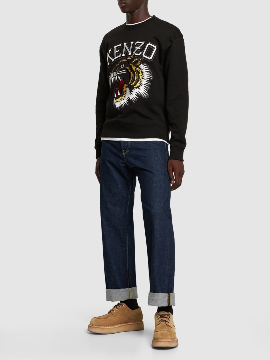 Kenzo Paris: Tiger embroidered cotton sweatshirt - men_1 | Luisa Via Roma
