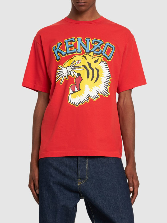 Kenzo Paris: T-Shirt aus Baumwolljersey mit Tigerdruck - men_1 | Luisa Via Roma