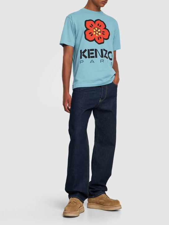 Kenzo Paris: T-shirt Boke in jersey stampato - Cyan - men_1 | Luisa Via Roma