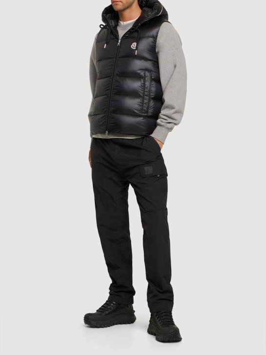 Moncler: Luiro shiny nylon down vest - Black - men_1 | Luisa Via Roma