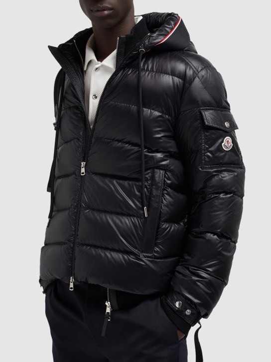 Moncler: Pavin shiny nylon down jacket - Black - men_1 | Luisa Via Roma