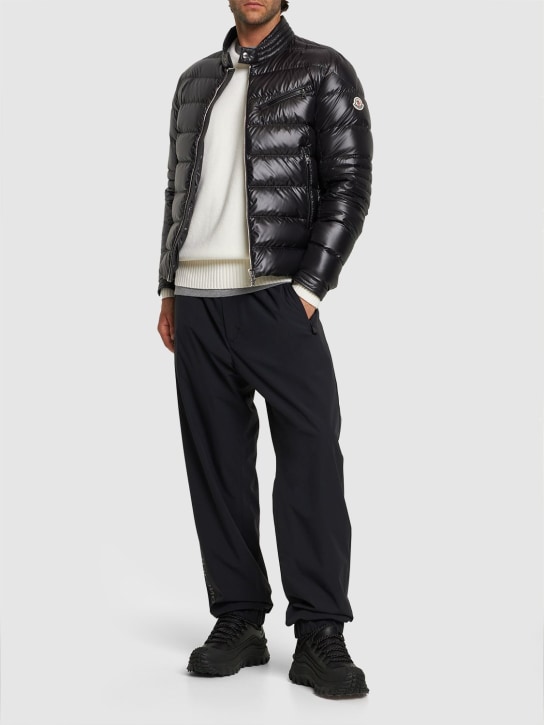 Moncler: Authie shiny down jacket - Black - men_1 | Luisa Via Roma