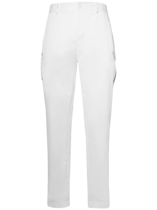Moncler: Cotton gabardine pants - Cream - men_0 | Luisa Via Roma