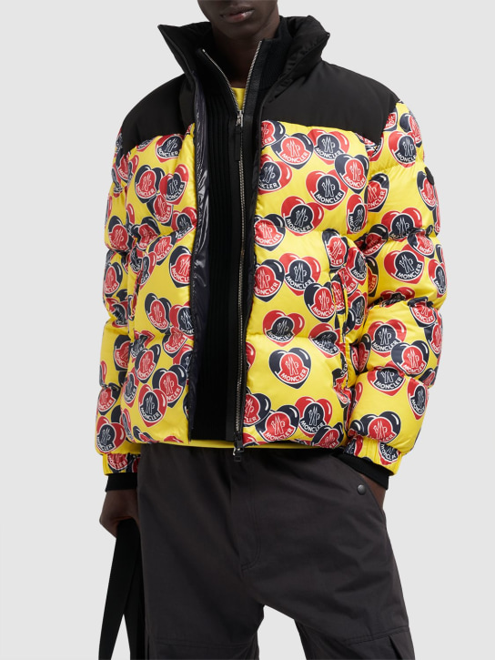 Moncler: Antares Two Harts nylon down jacket - Yellow/Multi - men_1 | Luisa Via Roma