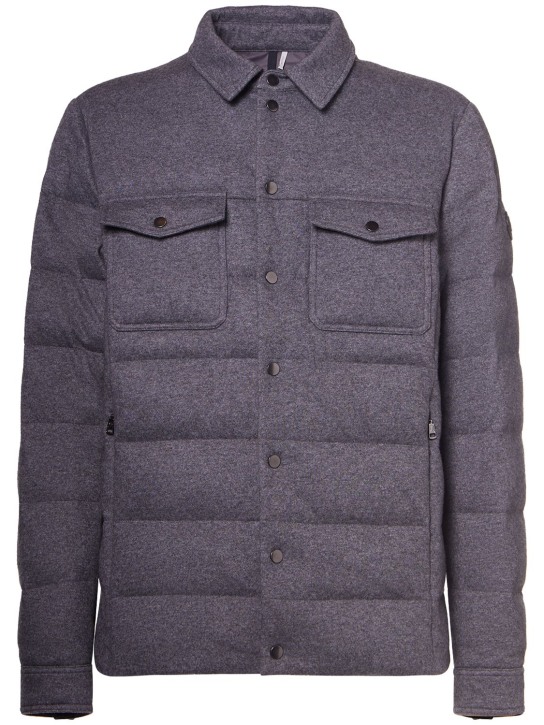 Moncler: Todorka cashmere blend down jacket - Grey - men_0 | Luisa Via Roma