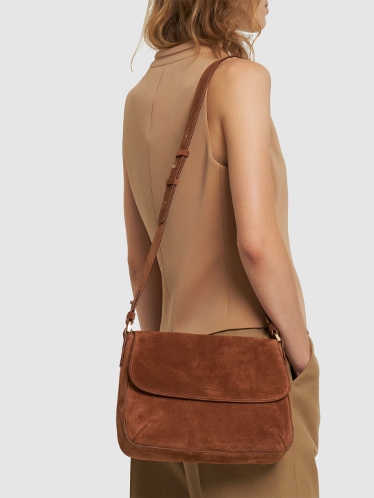 Giorgio Armani: Medium suede shoulder bag - women_1 | Luisa Via Roma