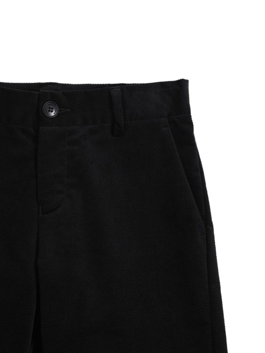 Emporio Armani: Cotton velvet cargo pants - Navy - kids-boys_1 | Luisa Via Roma