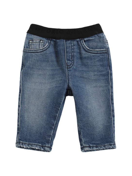 Emporio Armani: Stretch cotton denim jeans - Denim - kids-boys_0 | Luisa Via Roma