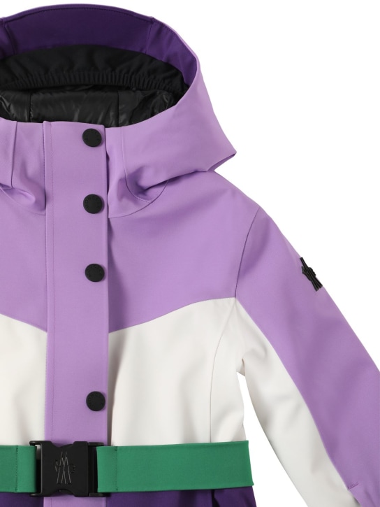 Moncler Grenoble: Corserey弹力科技织物夹克 - 紫色 - kids-girls_1 | Luisa Via Roma
