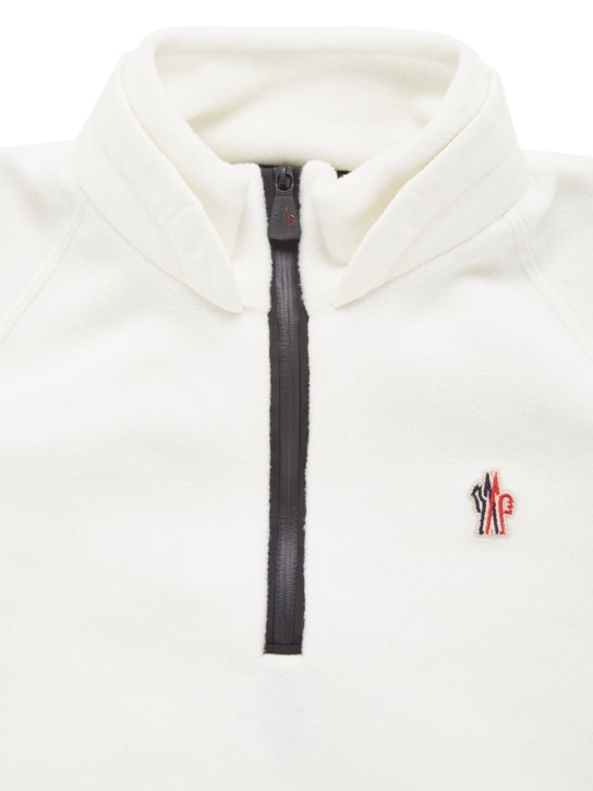 Moncler Grenoble: Fleece zip-up sweatshirt - White - kids-girls_1 | Luisa Via Roma
