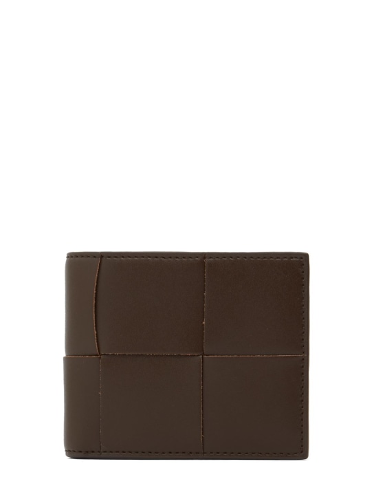 Bottega Veneta: Cassette leather bi-fold wallet - Light Brown - men_0 | Luisa Via Roma