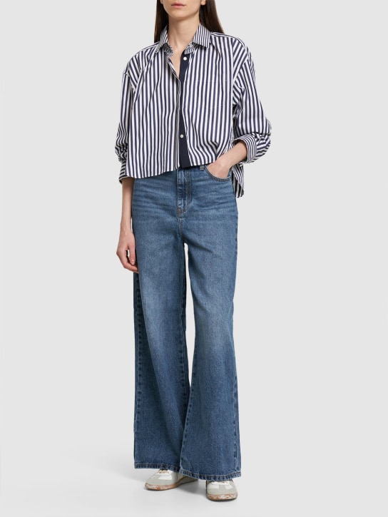 Self-portrait: Wide cotton denim jeans - Mavi - women_1 | Luisa Via Roma