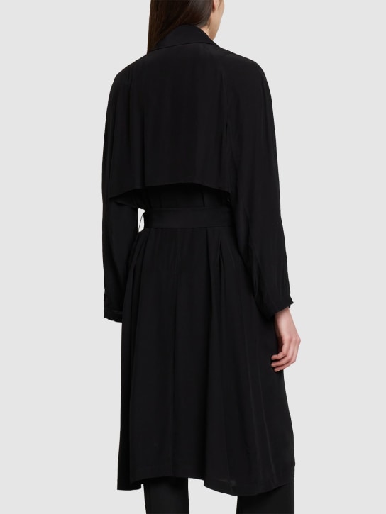 Theory: Double breasted viscose trench coat - women_2 | Luisa Via Roma