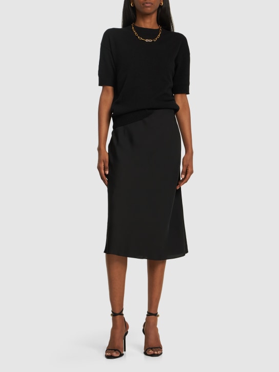 Theory: Short sleeved knit cashmere sweater - women_1 | Luisa Via Roma