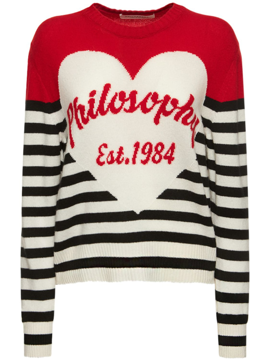 Philosophy Di Lorenzo Serafini: Cashmere & wool logo sweater - Multicolor - women_0 | Luisa Via Roma