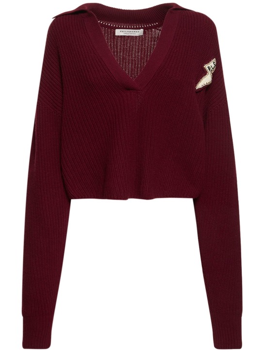 Philosophy Di Lorenzo Serafini: Sweater aus bestickter Woll/Kaschmirmischung - women_0 | Luisa Via Roma