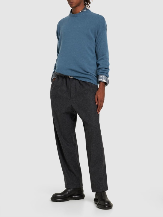 Jil Sander: Boxy cashmere sweater - Okyanus mavisi - men_1 | Luisa Via Roma