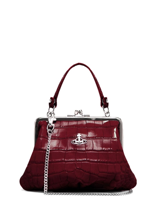 Vivienne Westwood: Granny Frame croc embossed leather bag - women_0 | Luisa Via Roma