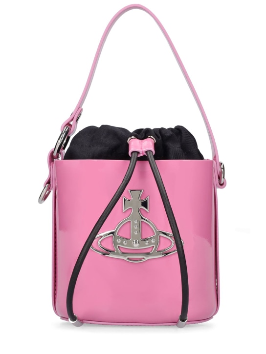Vivienne Westwood: Small Daisy patent leather bucket bag - Pink - women_0 | Luisa Via Roma
