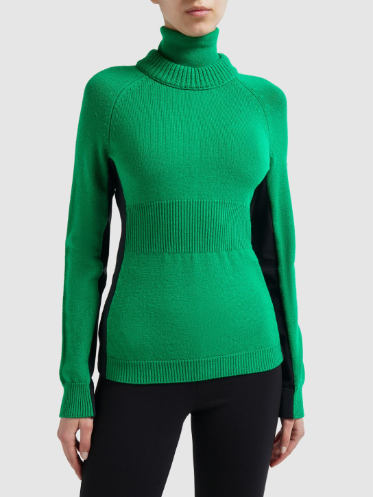 Moncler Grenoble: Wool blend turtleneck sweater - Grün - women_1 | Luisa Via Roma