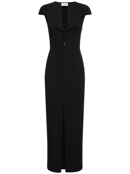 16arlington: Seer crepe short sleeve midi dress - Black - women_0 | Luisa Via Roma