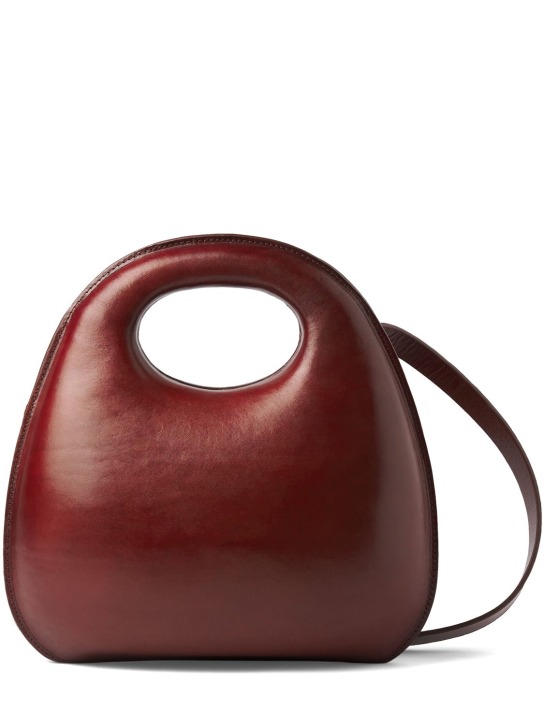 Lemaire: Egg leather top handle bag - Roasted Pecan - women_0 | Luisa Via Roma