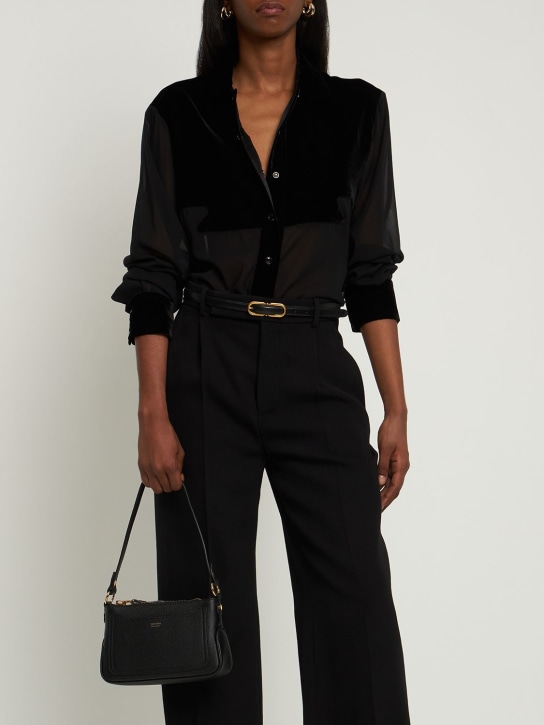 Tom Ford: Mini Jennifer grain leather bag - Black - women_1 | Luisa Via Roma