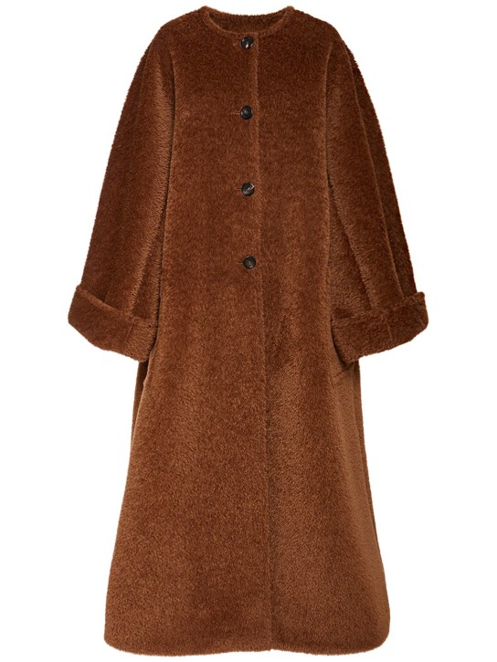 Max Mara: Hudson alpaca & wool oversized long coat - women_0 | Luisa Via Roma