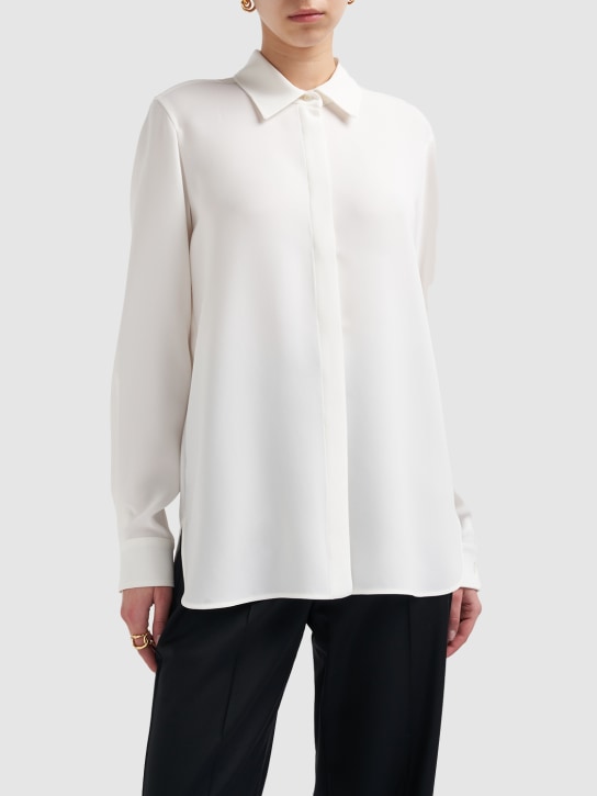 Max Mara: Euforia cady regular shirt - White - women_1 | Luisa Via Roma