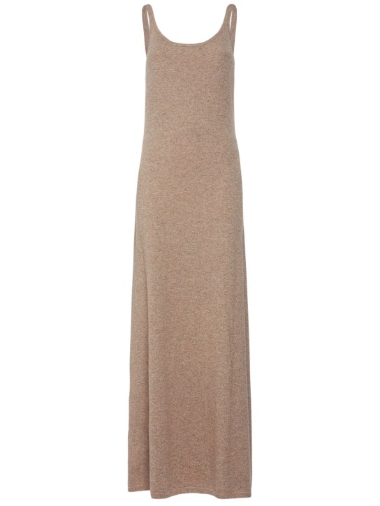Max Mara: Sandalo wool & cashmere knit long dress - Beige - women_0 | Luisa Via Roma