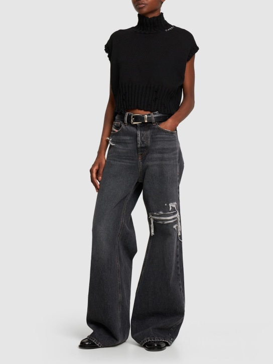 Gonna Donna Cotone Distressed - Vita Bassa Con Coulisse E Tasche Aperte, Taglia Unica - Foto 3