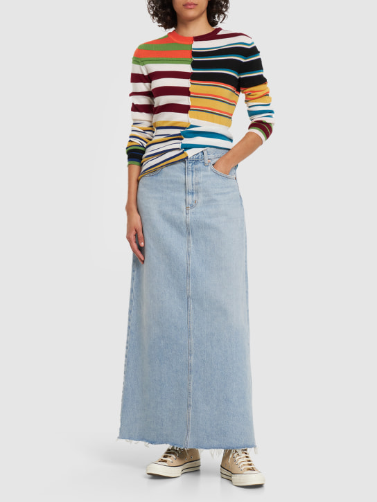 Marni: Multicolor stripe wool knit sweater - Renkli - women_1 | Luisa Via Roma