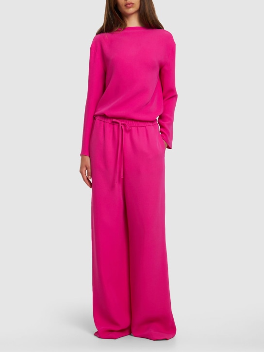 Valentino: Oberteil aus Seidencady-Couture - Pink - women_1 | Luisa Via Roma