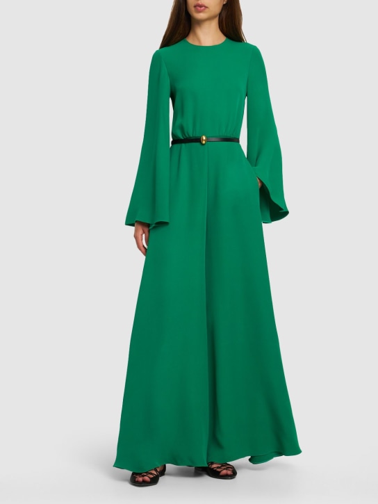 Valentino: Cady couture long-sleeve jumpsuit - Green - women_1 | Luisa Via Roma