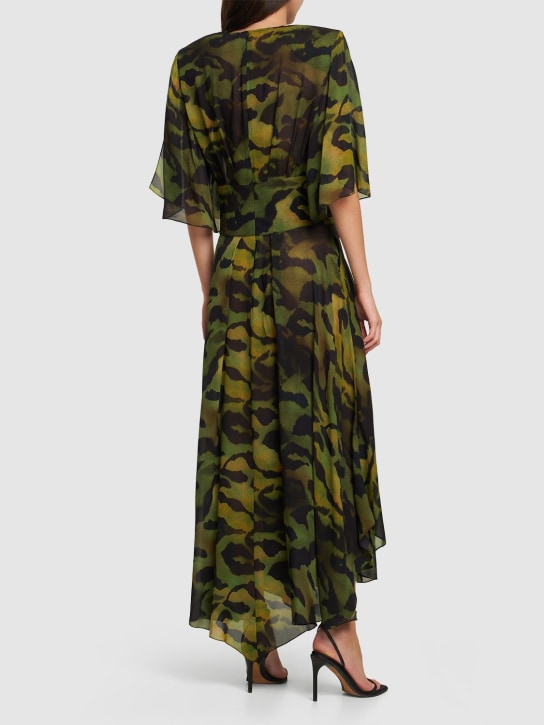 Alexandre Vauthier: Vestito in georgette stampato - Multicolore - women_2 | Luisa Via Roma