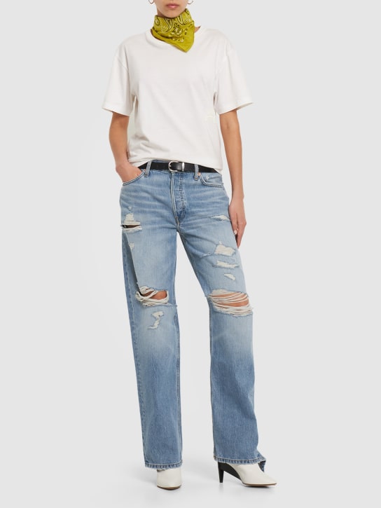 RE/DONE: Lange Jeans aus Baumwolldenim - Hellblau - women_1 | Luisa Via Roma