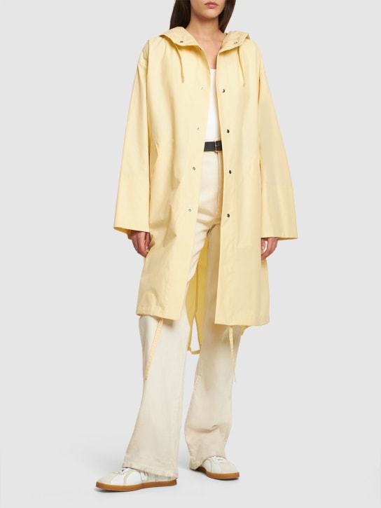 Jil Sander: Logo printed cotton canvas parka - Light Yellow - women_1 | Luisa Via Roma