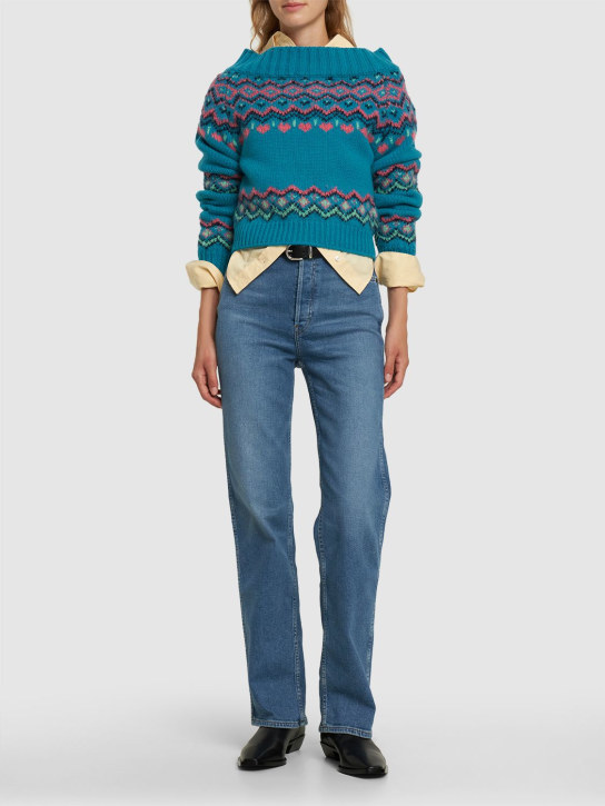 RE/DONE: Jeans rectos loose fit con cintura alta - Azul - women_1 | Luisa Via Roma